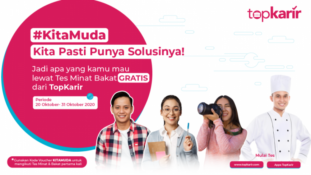 #KitaMuda Program Tes Minat Bakat Gratis untuk Bangun Karir Anak Muda | TopKarir.com